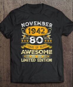 80 Years Old Awesome Since November 1942 80Th Birthday Gift 1