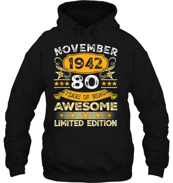 80 Years Old Awesome Since November 1942 80Th Birthday Gift