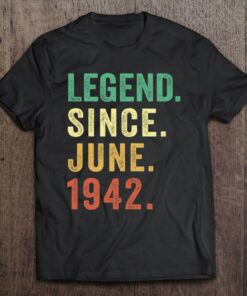 80 Years Old Legend Since June 1942 Vintage 80Th Birthday 1
