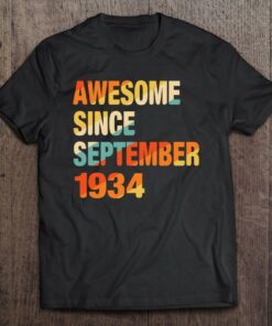88Th Birthday Gift 88 Years Old Awesome Since September 1934 Birthday 1