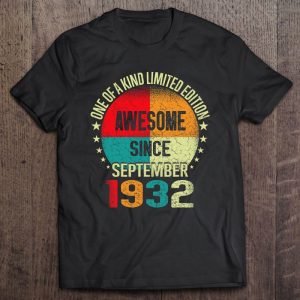 90 Years Awesome Since September 1932 Vintage 90Th Birthday 1