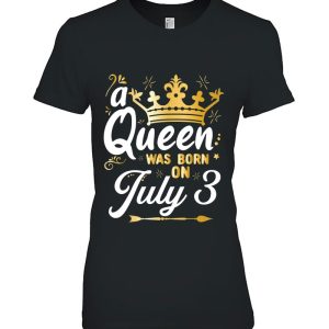 A Queen Was Born On July 3, Cute Girly July 3Rd Birthday