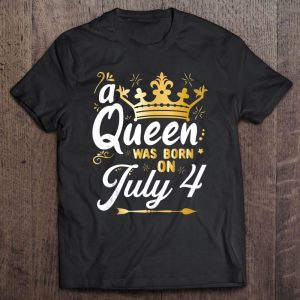 A Queen Was Born On July 4 Cute Girly July 4Th Birthday Tank Top 1