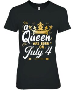 A Queen Was Born On July 4 Cute Girly July 4Th Birthday Tank Top 2