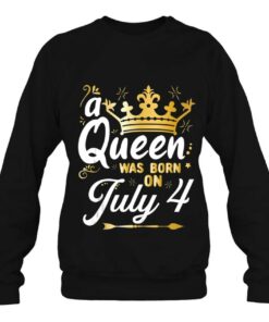 A Queen Was Born On July 4 Cute Girly July 4Th Birthday Tank Top 4