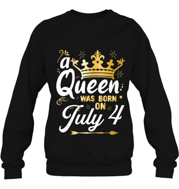 A Queen Was Born On July 4 Cute Girly July 4Th Birthday Tank Top