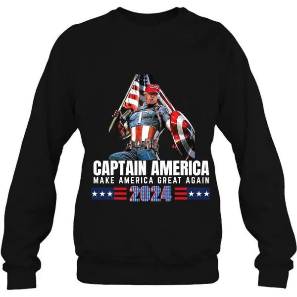 Again American Captain Trump 2024 T-Shirt Make America Great Again
