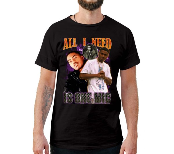 All I Need Is One Mic Nas Vintage Style T-Shirt