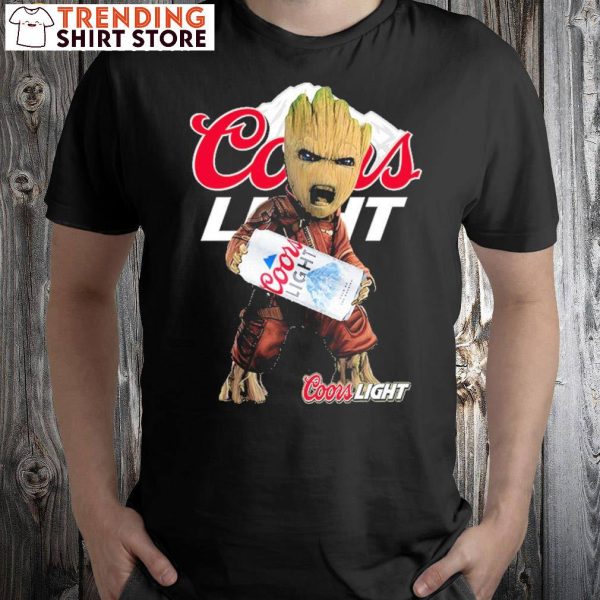 Angry Baby Groot Loves Coors Light T-Shirt Baby Groot Tee