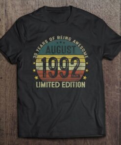 August 1992 30 Years Old Gift For Men Vintage 30Th Birthday 1