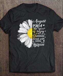 August Girls 1984 Birthday Gift 39 Years Old Made In 1984 Flower 1