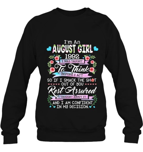 Awesome Since 1992 30Th Birthday I’m An August Girl 1992 Flowers