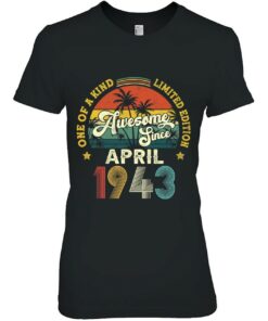 Awesome Since April 1943 Vintage 80Th Birthday For Men Women 1 Awesome Since April 1943 Vintage 80Th Birthday For Men Women 2