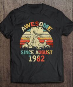 Awesome Since August 1982 38Th Dinosaur Birthday For Boy Kid 1