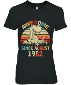 Awesome Since August 1982 38Th Dinosaur Birthday For Boy Kid 2