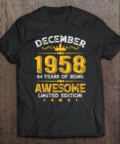 Awesome Since December 1958 64 Years Old 64Th Birthday Gifts 1