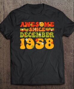 Awesome Since December 1958 Birthday Mom Women Groovy 1