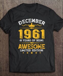 Awesome Since December 1961 61 Years Old 61St Birthday Gifts 1