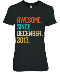 Awesome Since December 2013 Retro Vintage 9Th Birthday Gift 2