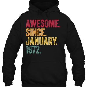 Awesome Since January 1972 51St Birthday Gift Retro Vintage 3