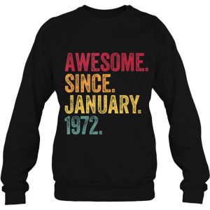 Awesome Since January 1972 51St Birthday Gift Retro Vintage 4