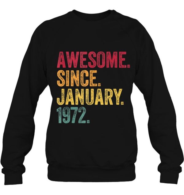 Awesome Since January 1972 51St Birthday Gift Retro Vintage