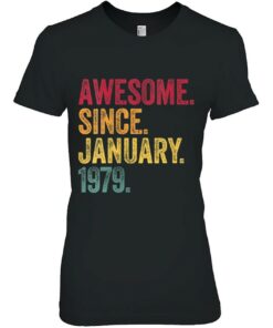 Awesome Since January 1979 44Th Birthday Gift Retro Vintage 2