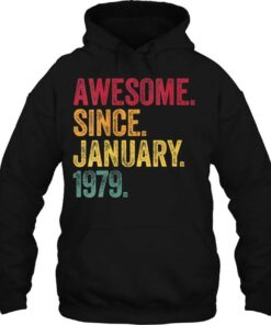 Awesome Since January 1979 44Th Birthday Gift Retro Vintage 3