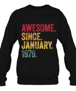Awesome Since January 1979 44Th Birthday Gift Retro Vintage 4