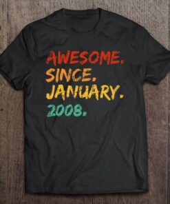 Awesome Since January 2008 Birthday Vintage Distressed 1