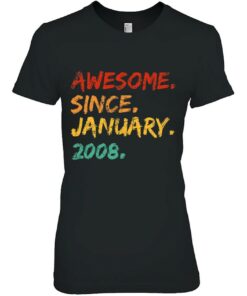 Awesome Since January 2008 Birthday Vintage Distressed 2