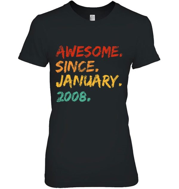 Awesome Since January 2008 Birthday Vintage Distressed