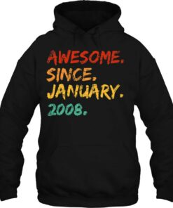 Awesome Since January 2008 Birthday Vintage Distressed 3