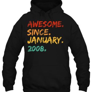 Awesome Since January 2008 Birthday Vintage Distressed 3