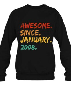 Awesome Since January 2008 Birthday Vintage Distressed 4