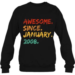 Awesome Since January 2008 Birthday Vintage Distressed 4