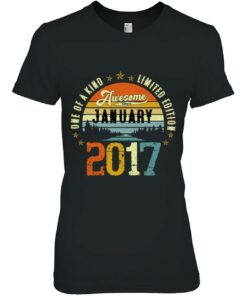 Awesome Since January 2017 Vintage 6Th Birthday 2