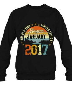 Awesome Since January 2017 Vintage 6Th Birthday 4