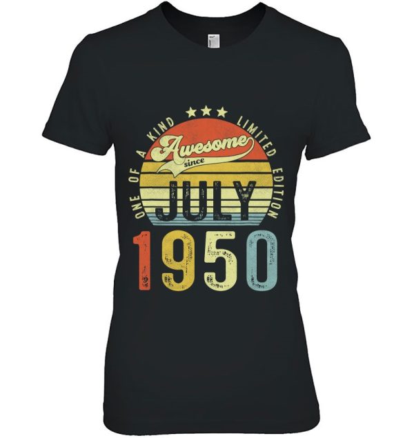 Awesome Since July 1950 Vintage 73Rd Birthday For Men Women