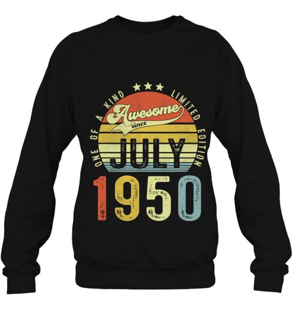 Awesome Since July 1950 Vintage 73Rd Birthday For Men Women