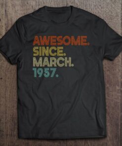 Awesome Since March 1957 Vintage 66Th Birthday 1
