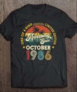 Awesome Since October 1986 37Th Birthday Gifts 37 Years Old 1