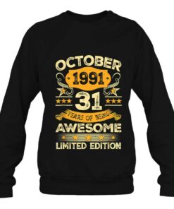 Awesome Since October 1991 32 Years Old 32Nd Birthday Gifts 4