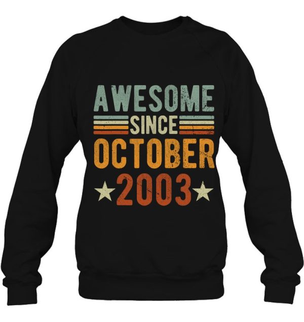 Awesome Since October 2003 20 Years Old Tee 20Th Anniversary