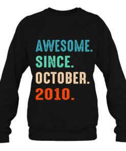 Awesome Since October 2010 12Th Birthday 12 Years Old Gifts 3