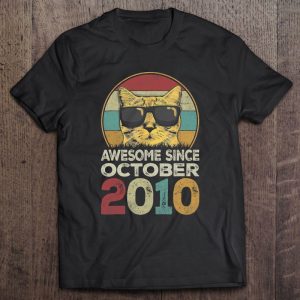 Awesome Since October 2010 13Th Birthday Gifts Cat Lovers