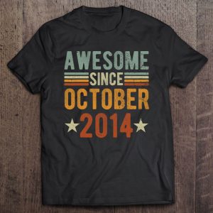 Awesome Since October 2014 8 Years Old Shirt 8Th Anniversary