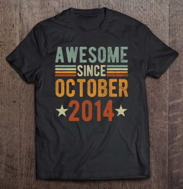 Awesome Since October 2014 8 Years Old Shirt 8Th Anniversary