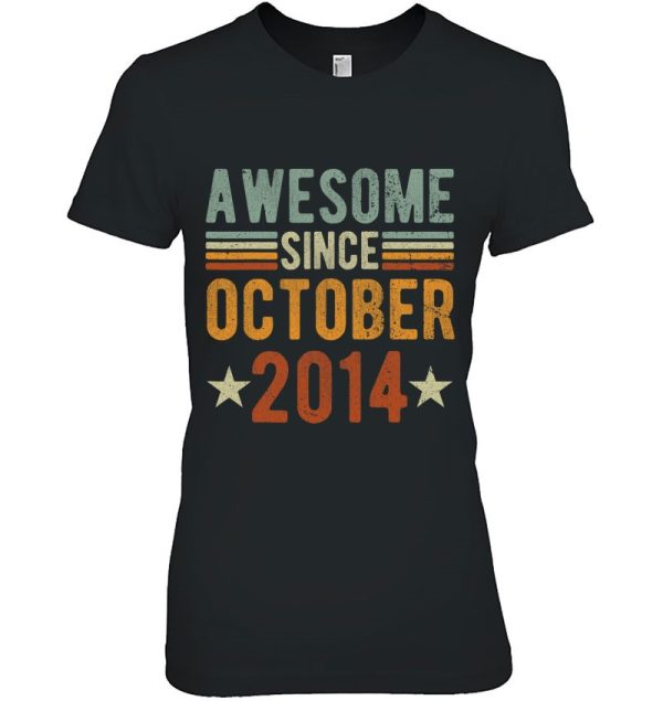 Awesome Since October 2014 8 Years Old Shirt 8Th Anniversary