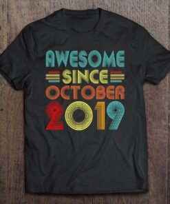 Awesome Since October 2019 4 Years Old Vintage 4Th Birthday 1